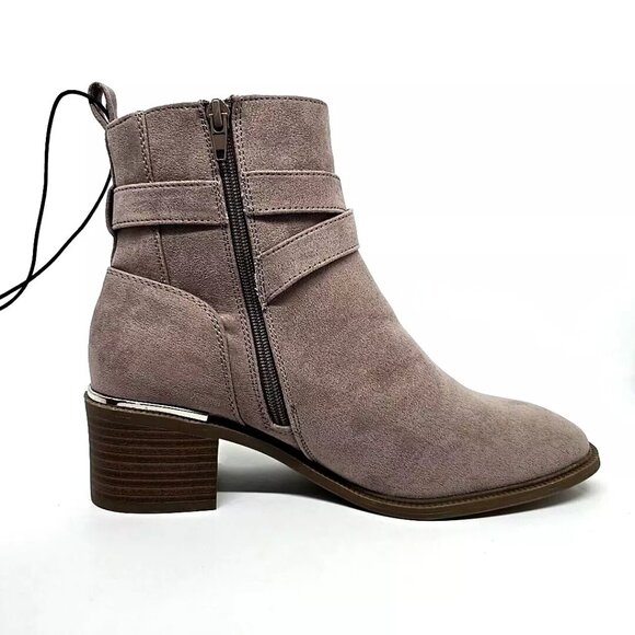 Liz Claiborne Emberly Koala Suede Taupe Boots Women's Size 8.5 Wide Width - Picture 7 of 12
